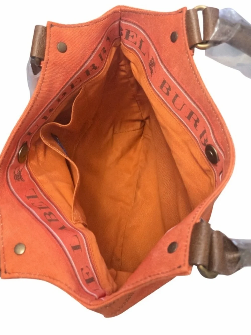 Burberry Blue Label Orange Canvas Tote Bag - Picture 3 of 9